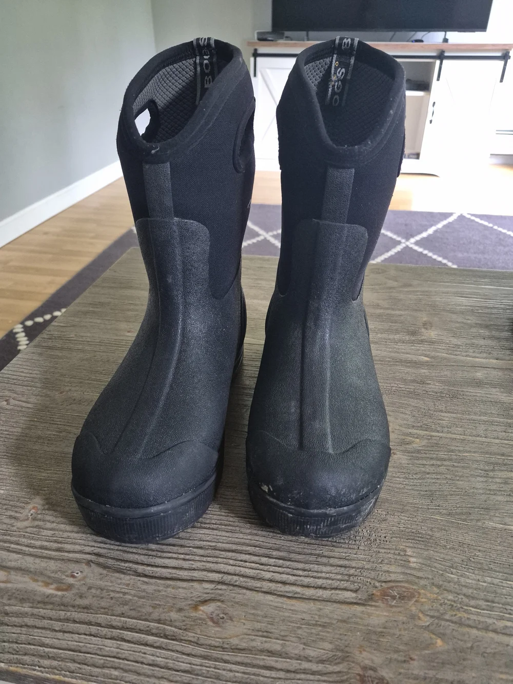 Kids Black Waterproof Pull-On Boots
